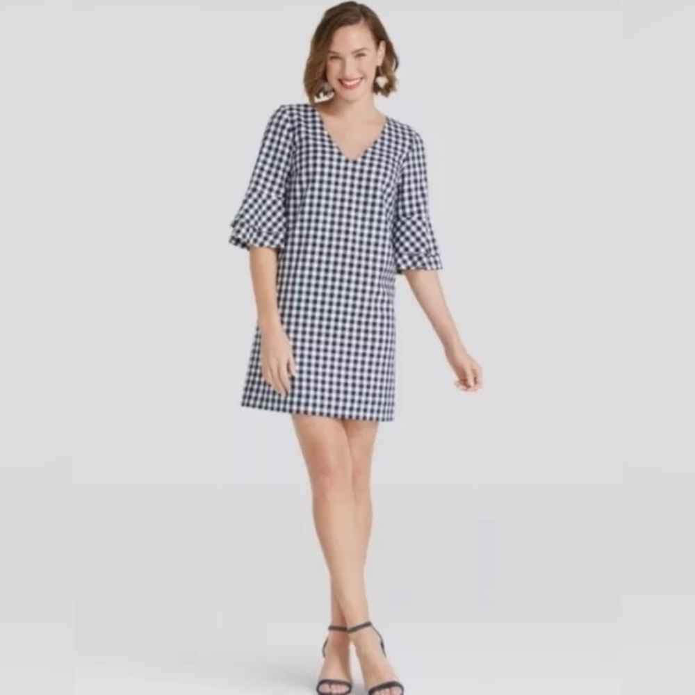NWT Draper James Bell Sleeve Gingham Dress